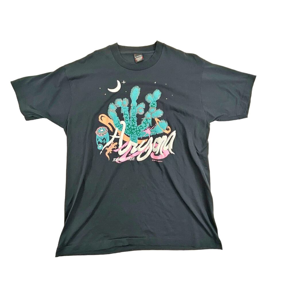 Vintage 80s Joshua Tree Arizona Puff Paint T-shirt Screen Stars Tag